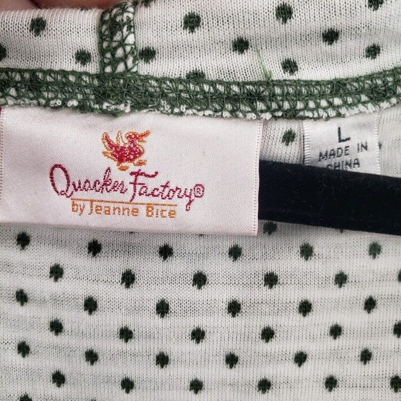 Quacker Factory Striped Hooded Knit Jacket Womens Large Green White Full Zip - Picture 5 of 12